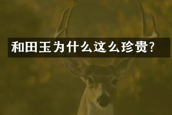 和田玉为什么这么珍贵？