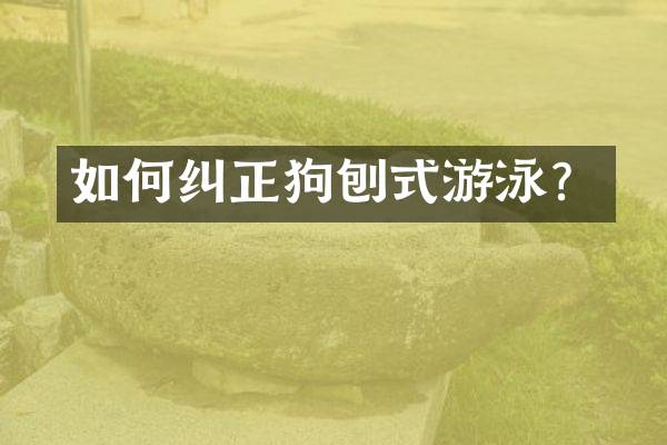 如何纠正狗刨式游泳？