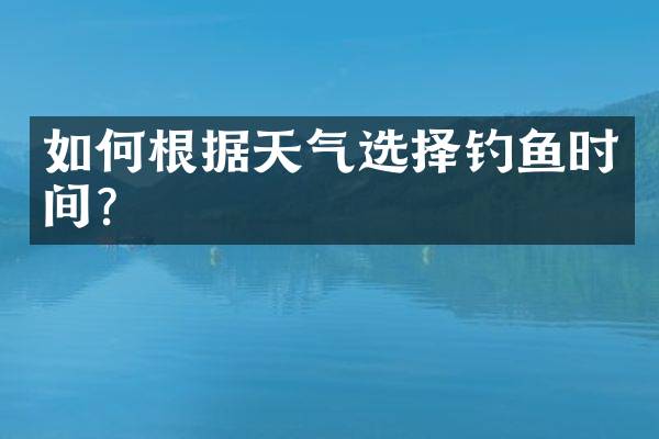如何根据天气选择钓鱼时间？