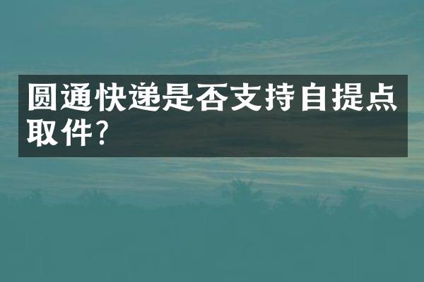 圆通快递是否支持自提点取件？