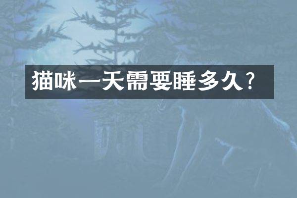 猫咪一天需要睡多久？