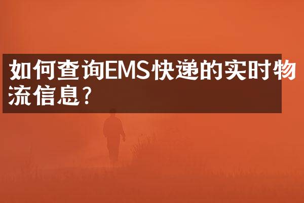 如何查询EMS快递的实时物流信息？