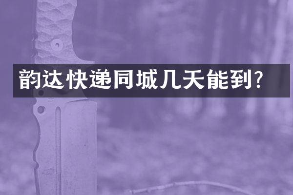 韵达快递同城几天能到？