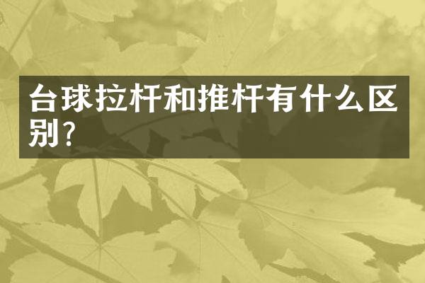 台球拉杆和推杆有什么区别？