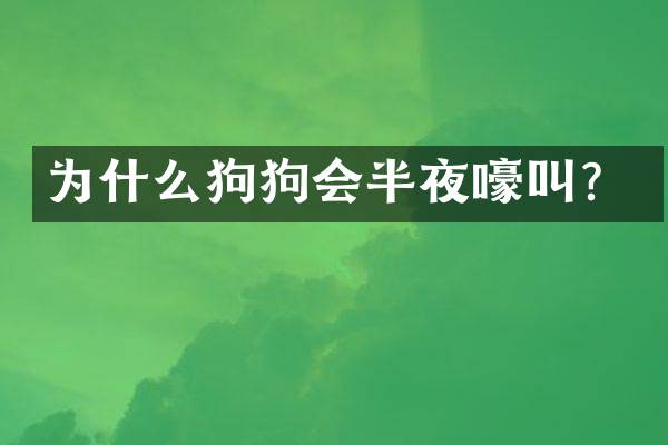 为什么狗狗会半夜嚎叫?