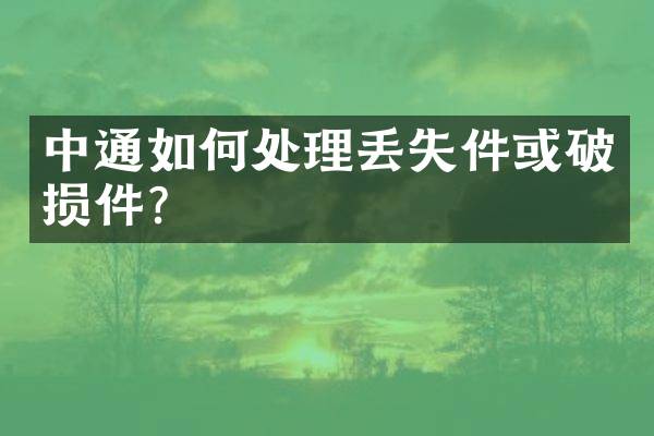 中通如何处理丢失件或破损件？