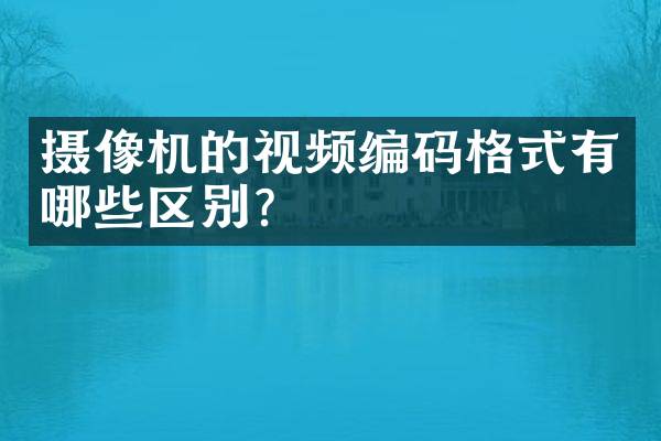 摄像机的视频编码格式有哪些区别？