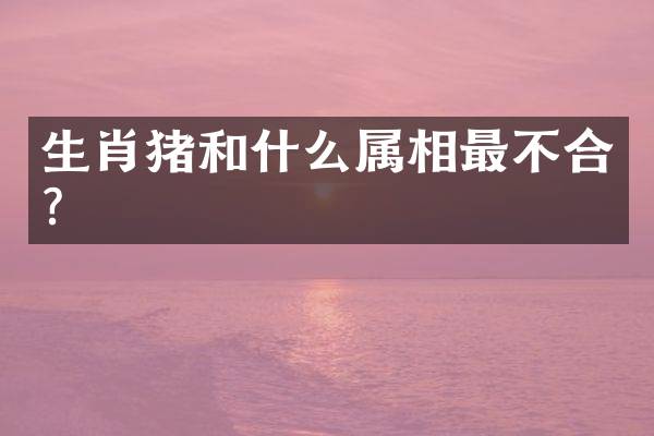 生肖猪和什么属相最不合？