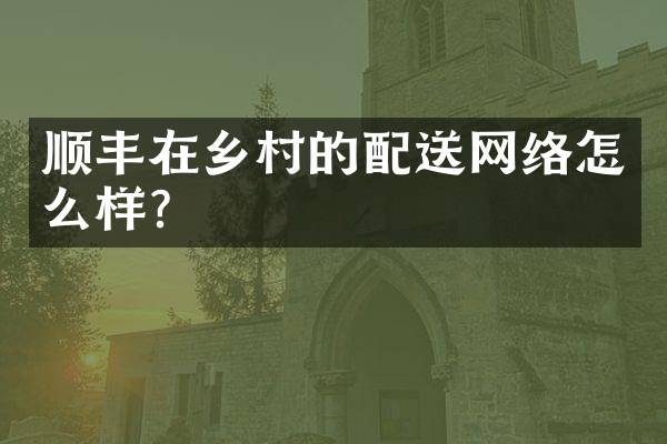 顺丰在乡村的配送网络怎么样？