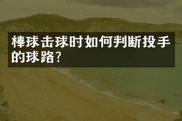 棒球击球时如何判断投手的球路？