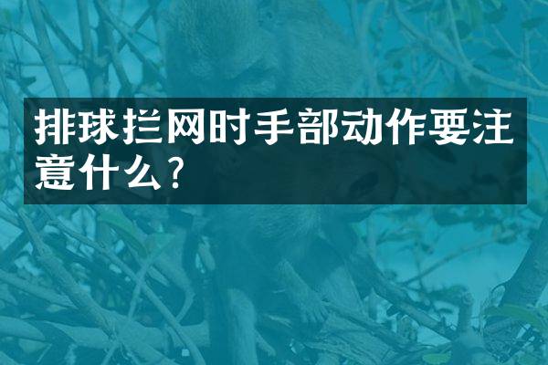 排球拦网时手部动作要注意什么？