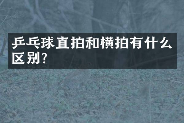 乒乓球直拍和横拍有什么区别？