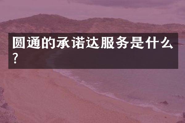 圆通的承诺达服务是什么？