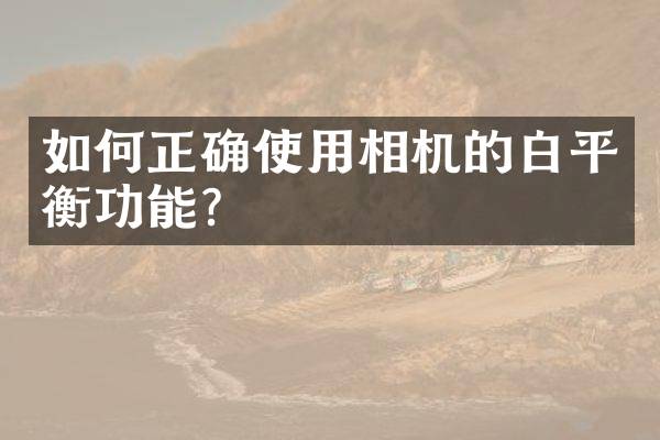 如何正确使用相机的白平衡功能？