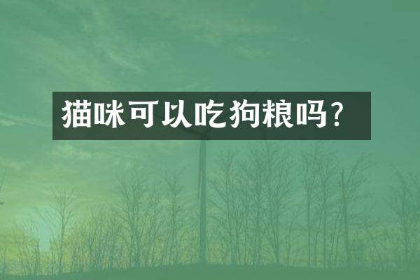 猫咪可以吃狗粮吗？