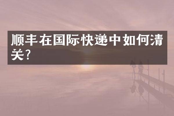 顺丰在国际快递中如何清关?