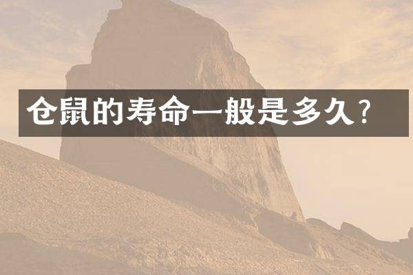 仓鼠的寿命一般是多久？