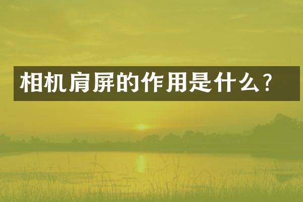 相机肩屏的作用是什么？