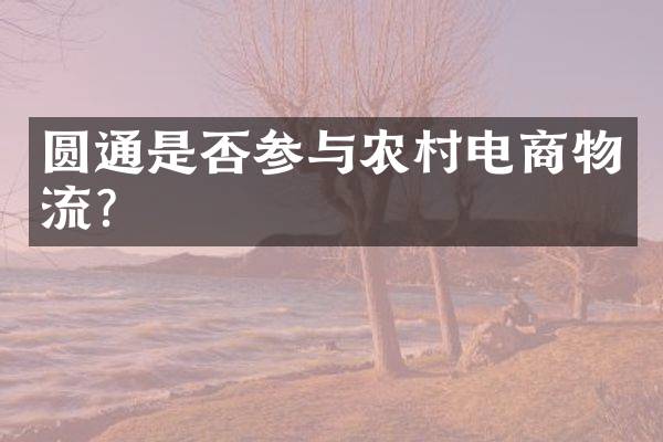 圆通是否参与农村电商物流？