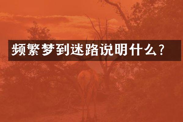 频繁梦到迷路说明什么？