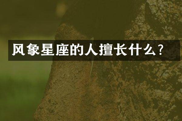 风象星座的人擅长什么？