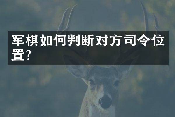 军棋如何判断对方司令位置？