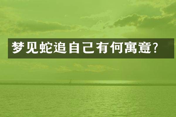 梦见蛇追自己有何寓意？