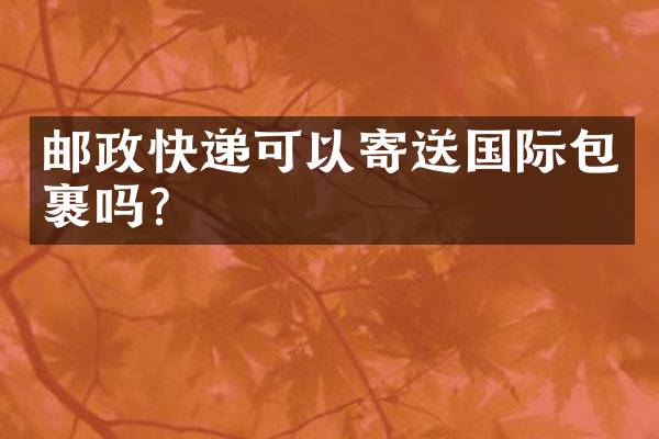 邮政快递可以寄送国际包裹吗？