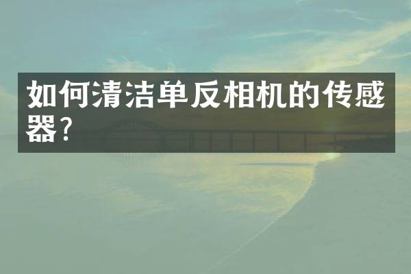 如何清洁单反相机的传感器？