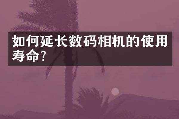 如何延长数码相机的使用寿命？