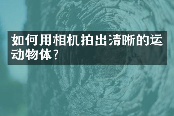 如何用相机拍出清晰的运动物体？