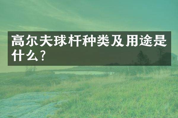 高尔夫球杆种类及用途是什么？
