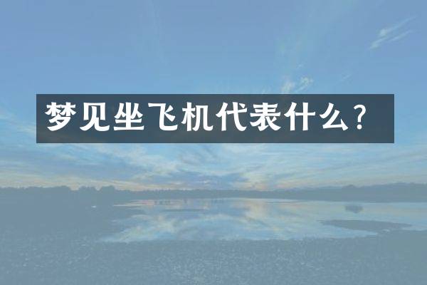 梦见坐飞机代表什么？