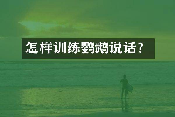 怎样训练鹦鹉说话？