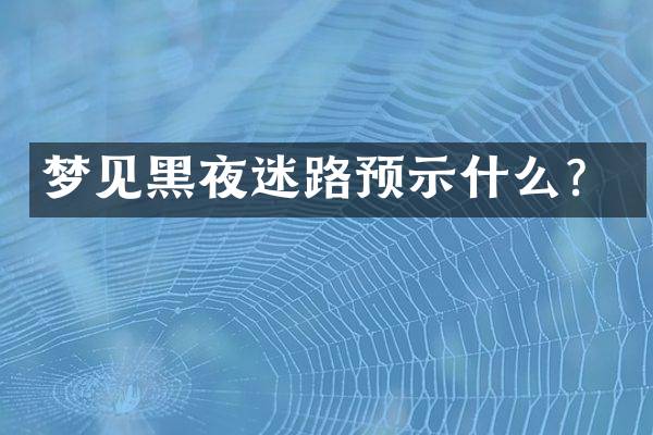 梦见黑夜迷路预示什么？