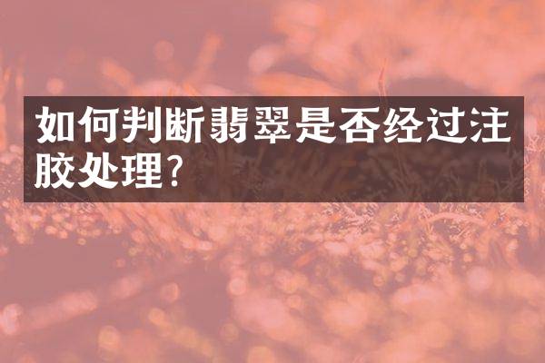 如何判断翡翠是否经过注胶处理？