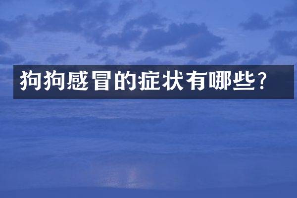狗狗感冒的症状有哪些？