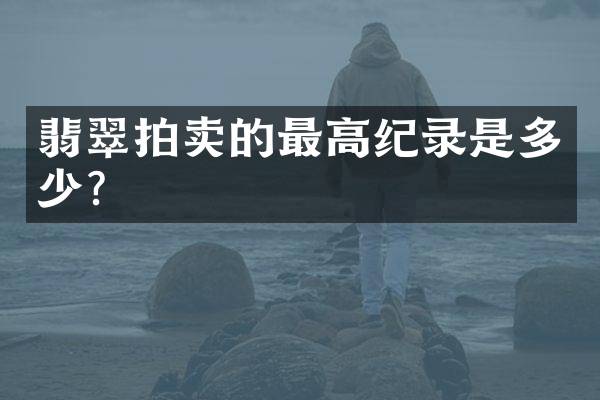 翡翠拍卖的最高纪录是多少？