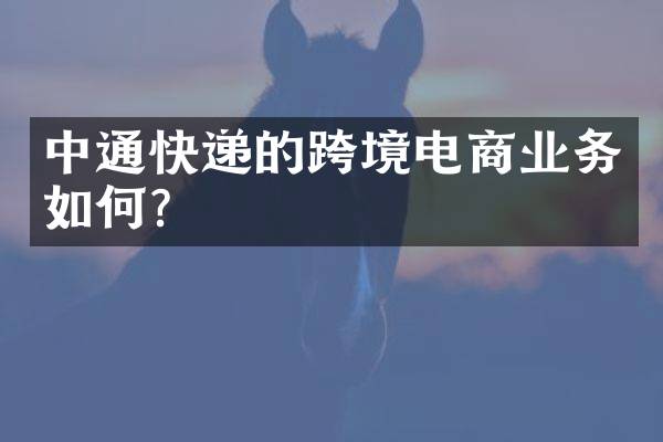 中通快递的跨境电商业务如何？