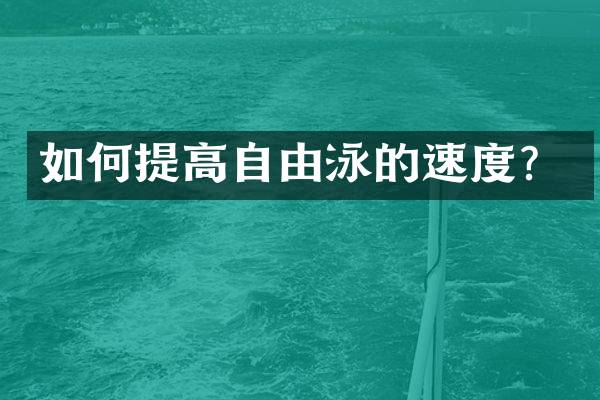 如何提高自由泳的速度？