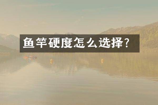 鱼竿硬度怎么选择？