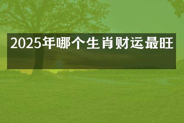 2025年哪个生肖财运最旺？