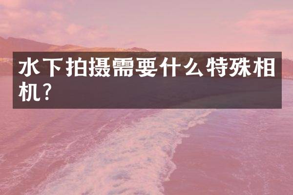 水下拍摄需要什么特殊相机？