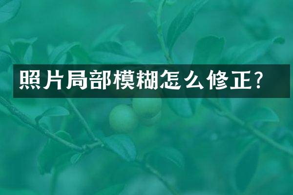 照片局部模糊怎么修正？