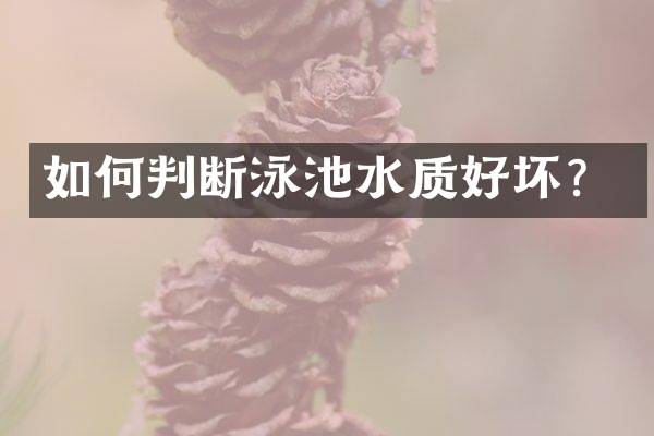 如何判断泳池水质好坏？