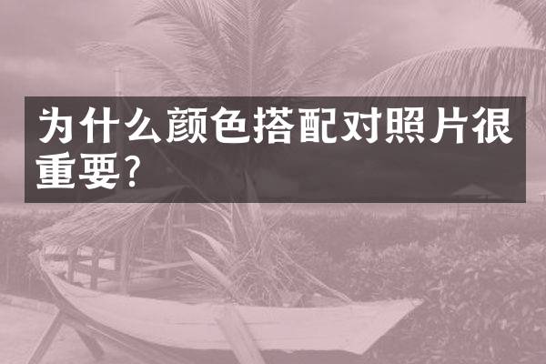 为什么颜色搭配对照片很重要？