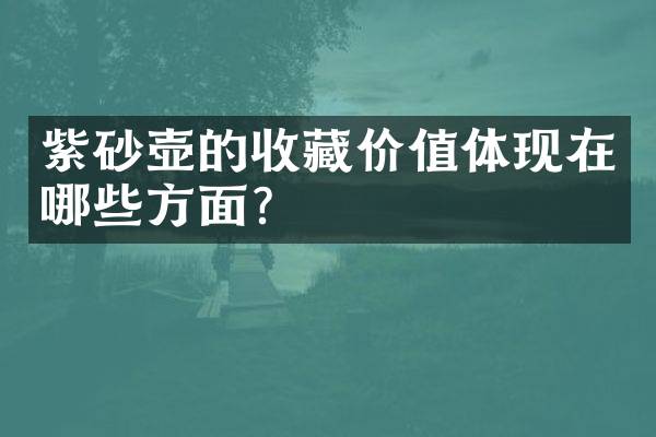 紫砂壶的收藏价值体现在哪些方面？