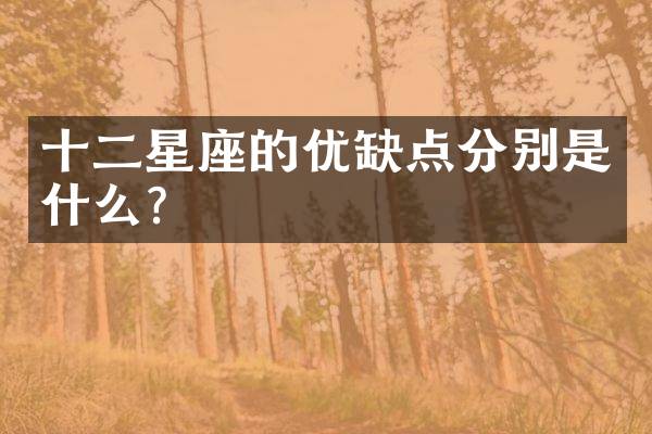 十二星座的优缺点分别是什么？