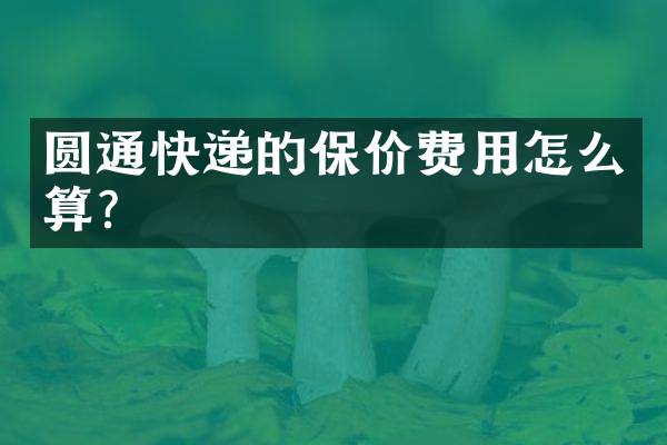 圆通快递的保价费用怎么算？