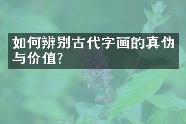 如何辨别古代字画的真伪与价值？